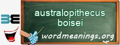 WordMeaning blackboard for australopithecus boisei